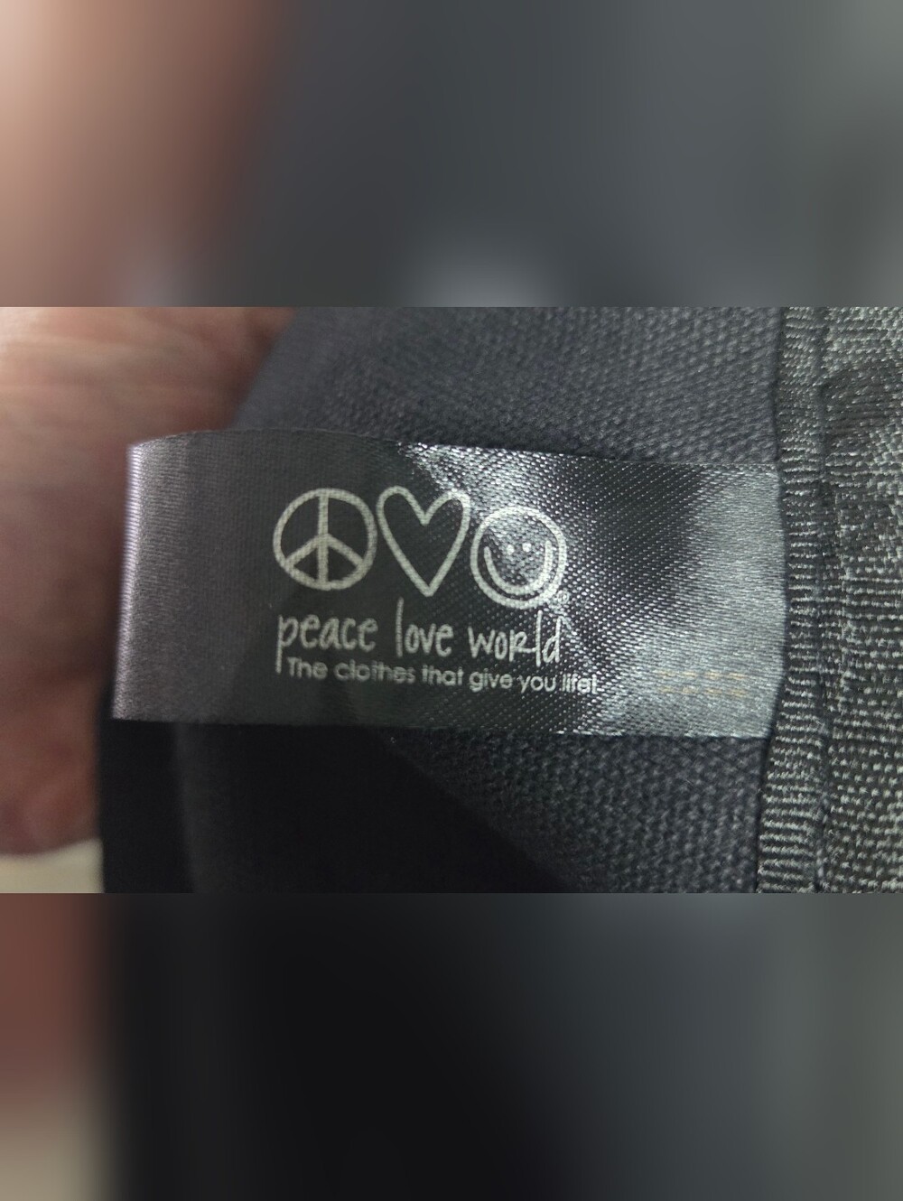 Peace Love World Black Canvas Tote with White 'I Love My Life' Print - Picture 8 of 9